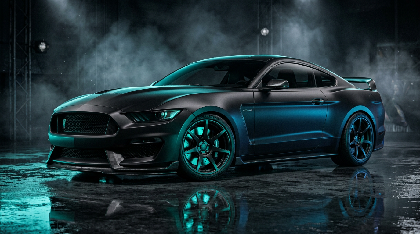 Cinematic 3D render of the 2015 Shelby-inspired custom build